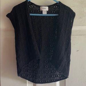 Black Old Navy Crochet Vest 18-24m